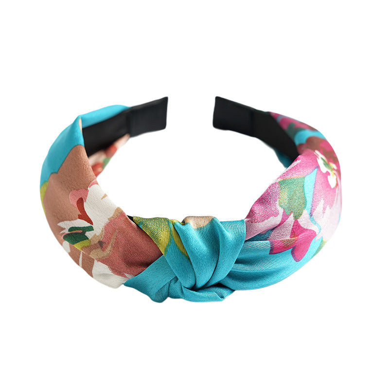 Wholesale Fabric Wide Edge Red Green Simple Hair Hoops